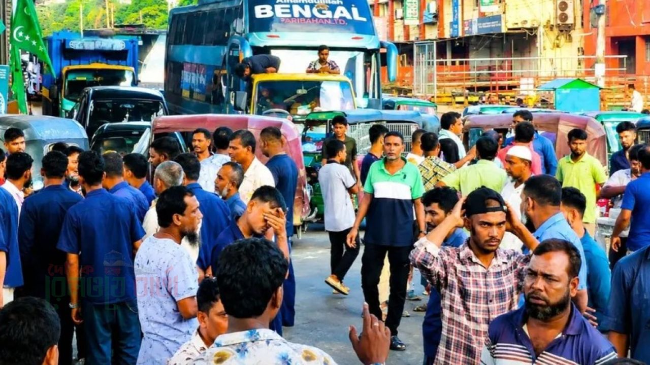 চট্টগ্রামে গ্যাস না পেয়ে সড়ক অবরোধ বিক্ষুব্ধ চালকদের